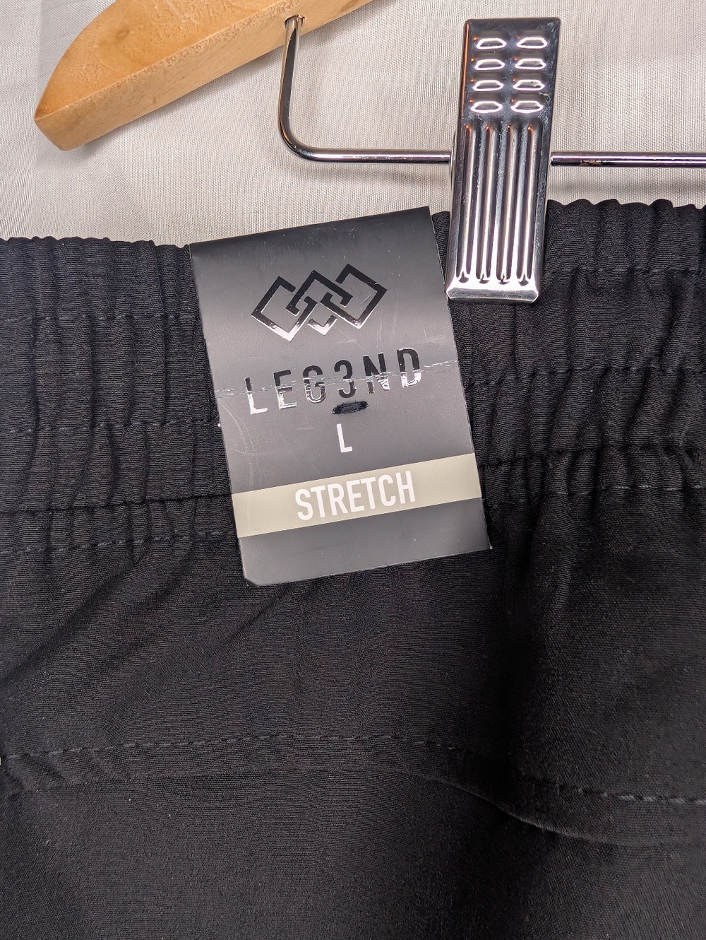 LEG3ND Men's Black Comfort Fit Drawstring Jogger Pants, Large - Picture 3 of 16
